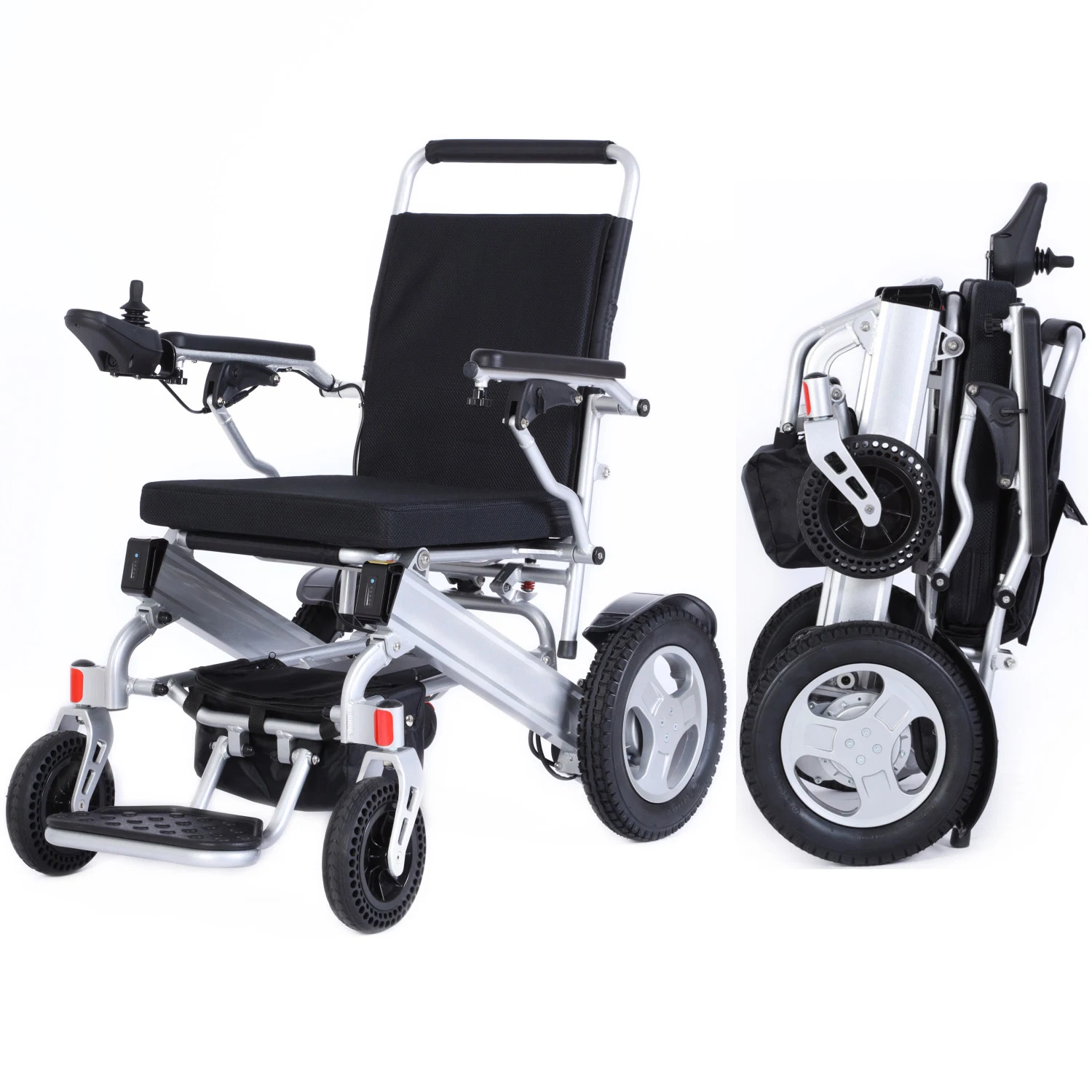 Aluminum Lightweight Foldable Power Electric Wheelchair for Senior with 2*250W Brushless Motors