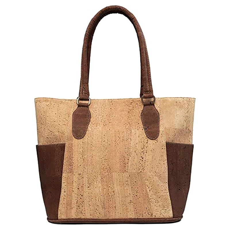 Wholesale Eco-Friendly Fashion Women Shopping Handbag Cork Leather Tote Bag