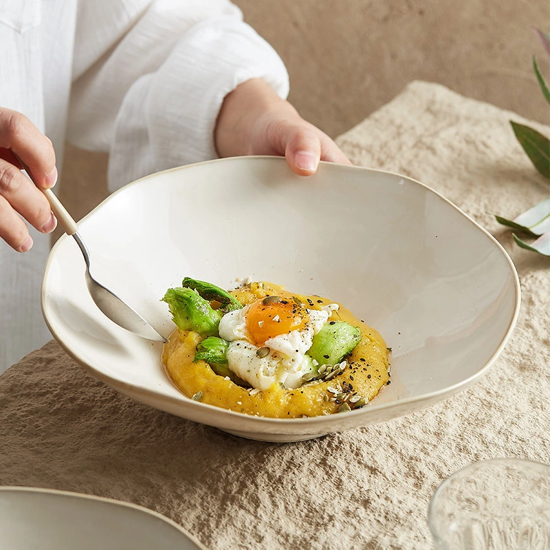 Cuencos de sopa de ramen de cerámica japonesa al servicio de recipientes para pasta ensalada