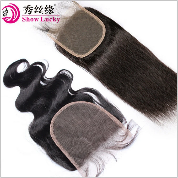 Xuchang Hair Supply Natural Black Women Hair Styles Chinese Body Wave Hair Swiss Lace Top Closure 5*5