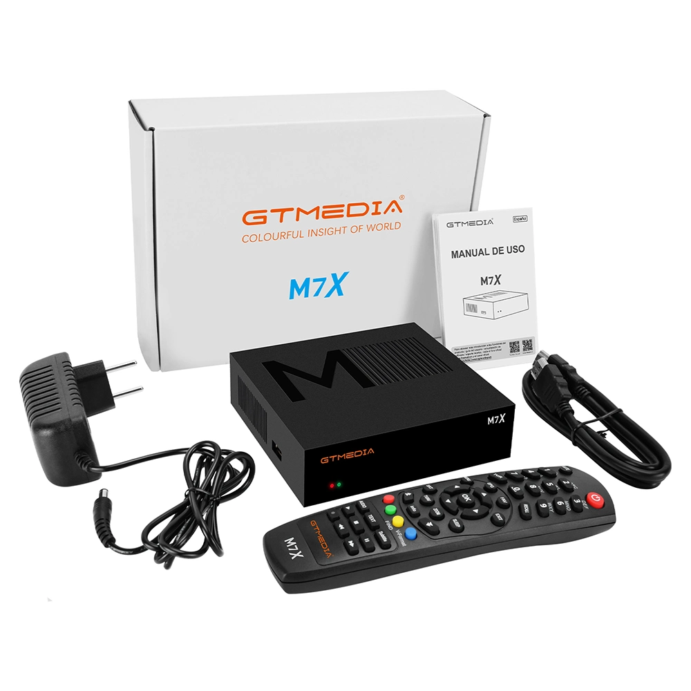 موالف مزدوج Gtmedia M7X DVB-S2 VCM ACM Multi-Stream SKS HEVC جهاز استقبال Lks&amp;SKS Satellite وجهاز فك تشفير WiFi مدمج