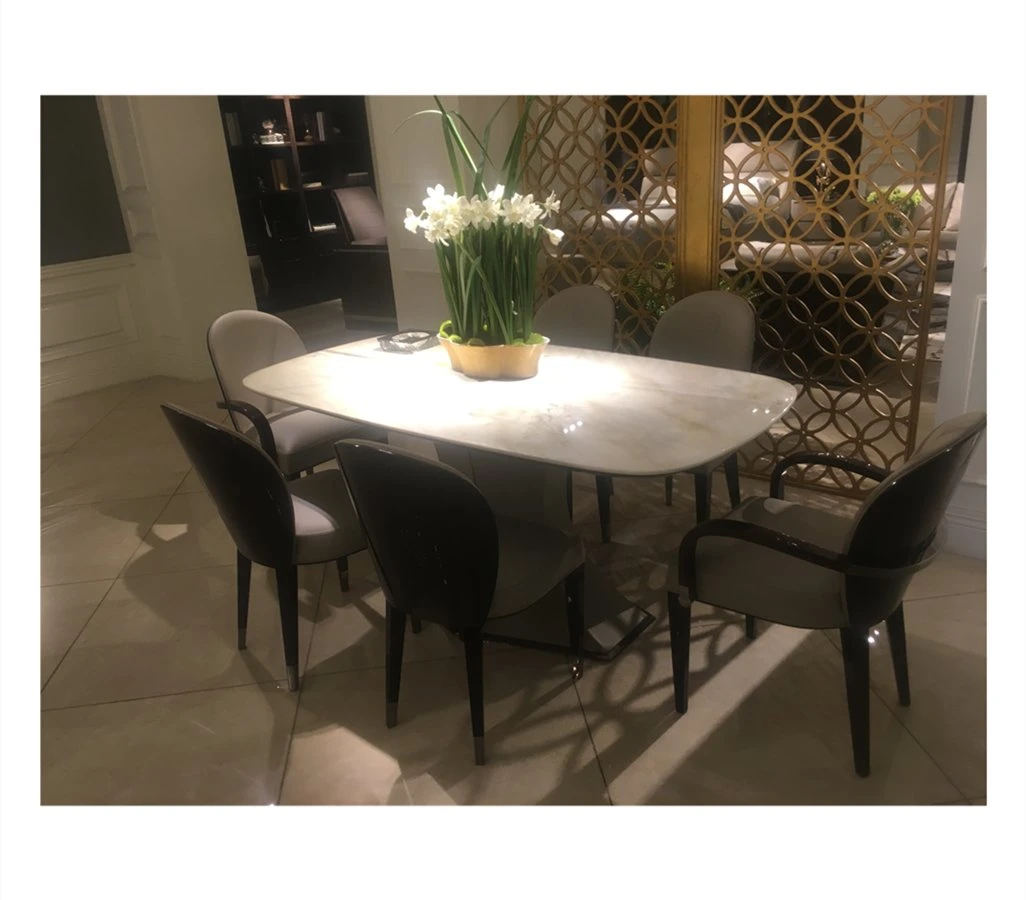 High-End Customized Italian Style Dining Room Furniture Matching Table and Chair Series