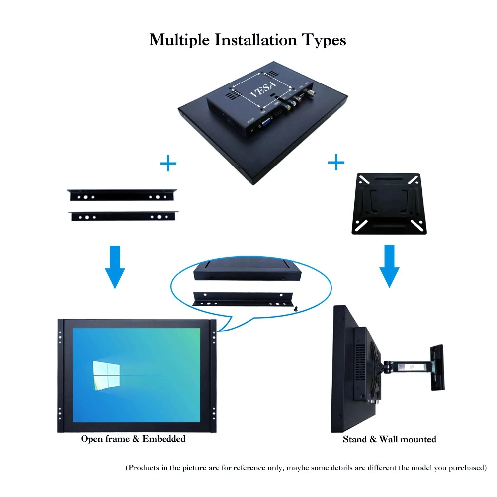 8 Inch 1024*768 CCTV Industrial Touch Screen LCD Display Monitor