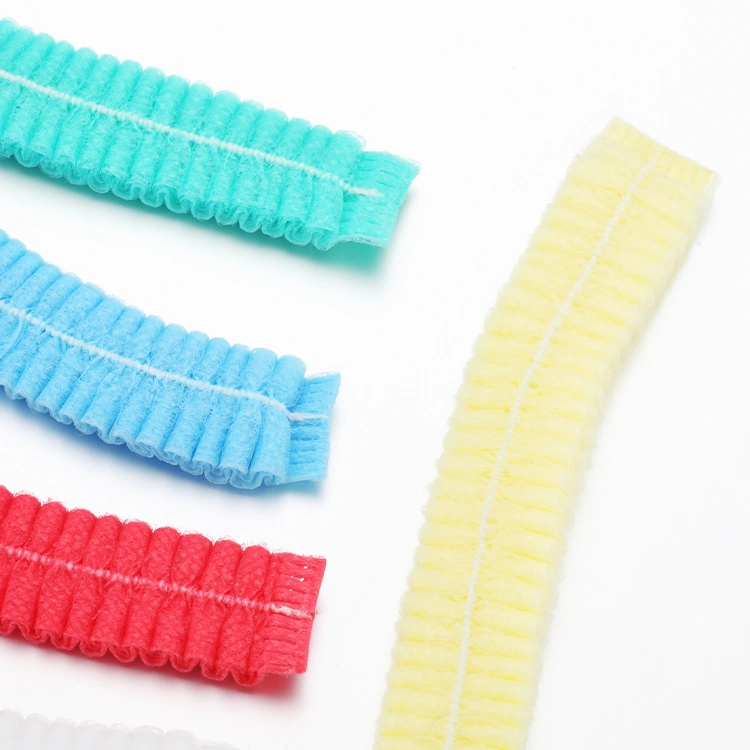 Disposable Non-Woven Strip Clip Cap with Elastic Band