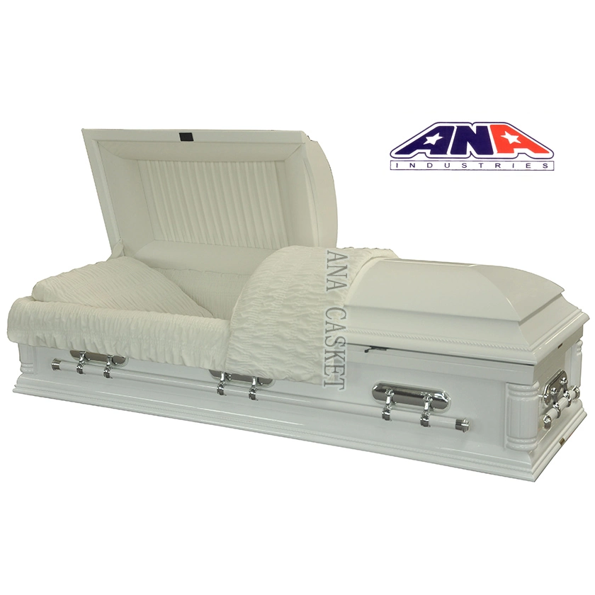 Luxury Solid Oak with Maple Leaf Funeral Wooden Casket