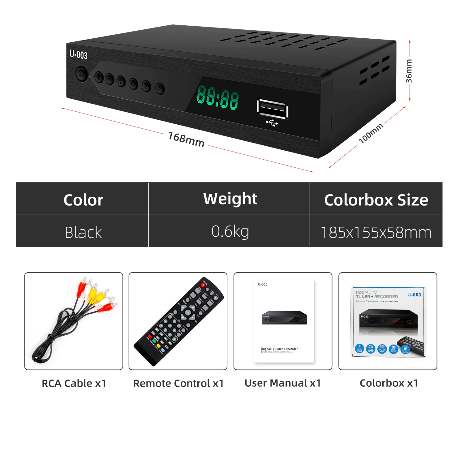 Caja de TV ATSC Cccam Sintonizador de TV el Descodificador OEM SOPORTE Analógico Digital Receptor TV Box