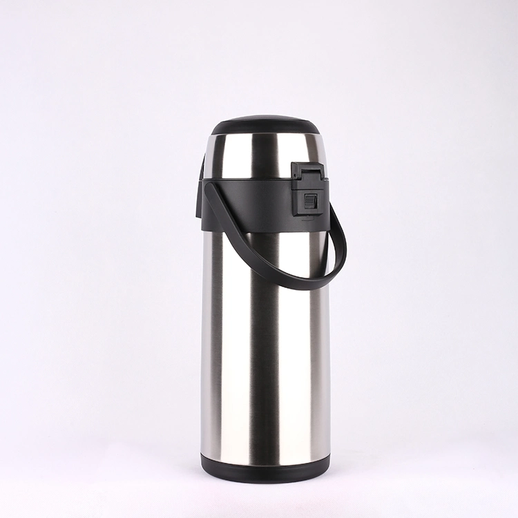 Air Pressure Pot Pump Stainless Steel Double Wall Water Bottle Big Capacity Travel Bottle Vacuum Jug Airpot