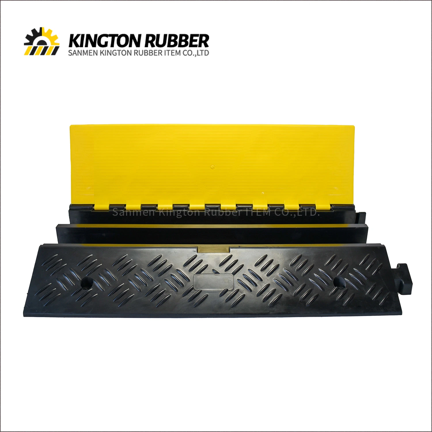 2 Channels Driveway Traffic Speed Bumps Rubber Cable Protector for Indoor Outdoor