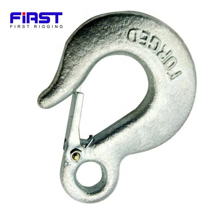 Us Type Forged Crane Lifting Alloy Steel Eye Slip Hook with Latch