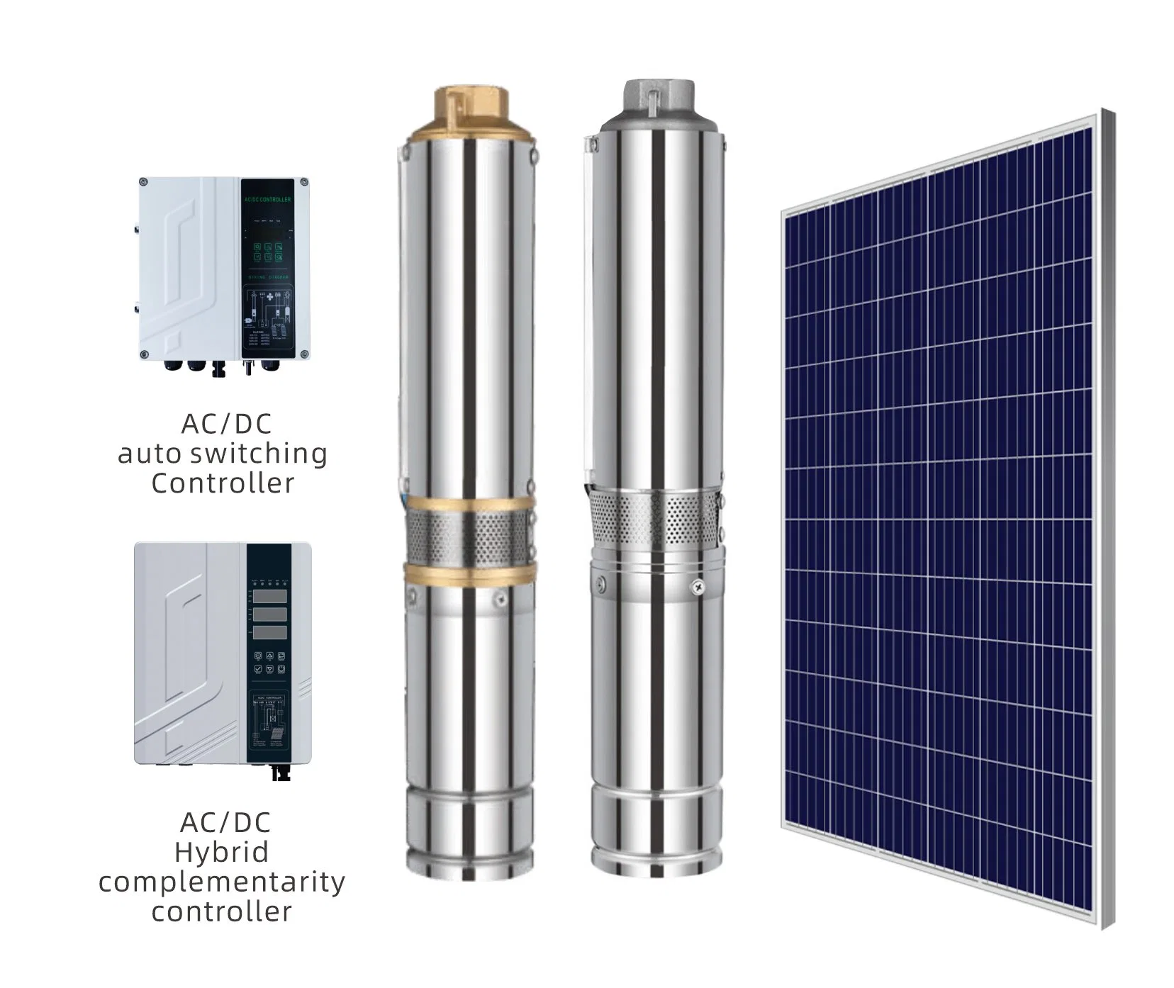 Brushless DC Solar Powered Boreholes Submersible Water Pump with MPPT Controller