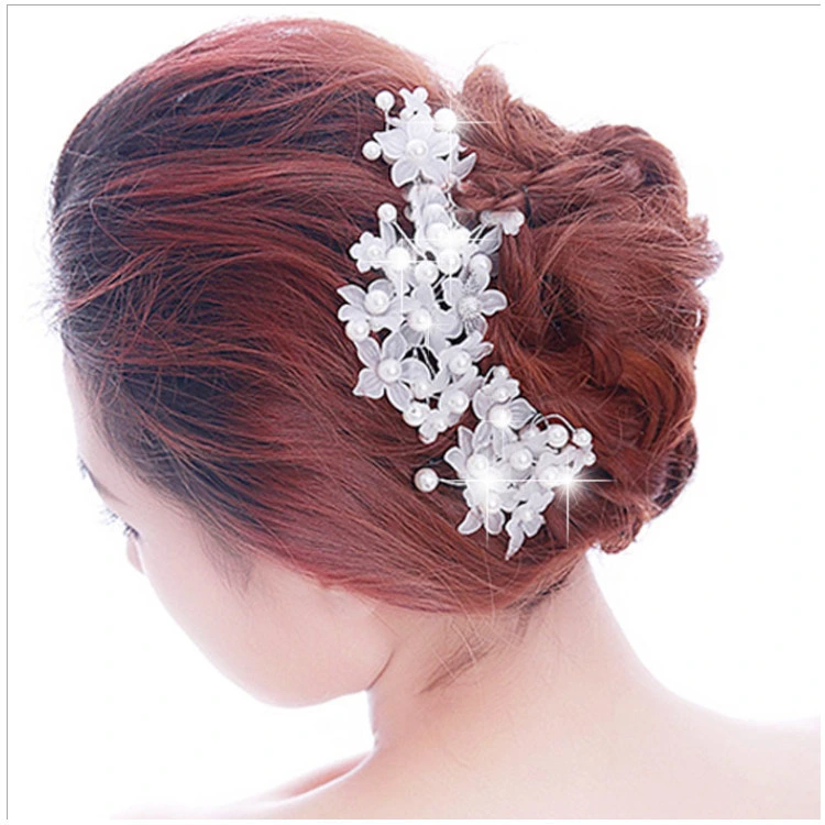 Frosted Hair Ornaments Wedding Handmade Pearl Hairpin Jewellery