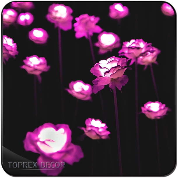 2022 New Item Event Wedding Decoration RGB Color Fiber Optic Artificial LED Rose Flowers for Korea