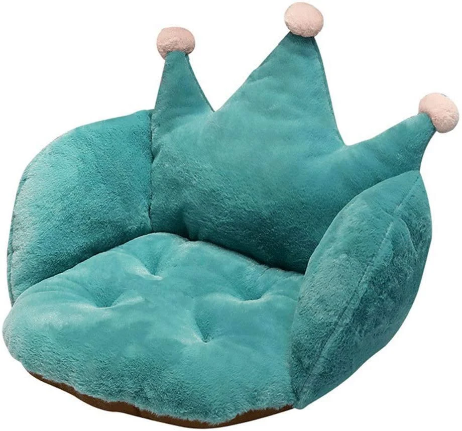 Artbeck Chair Cushion Plush Faux Rabbit Fur Crown Desk Chair Cushion