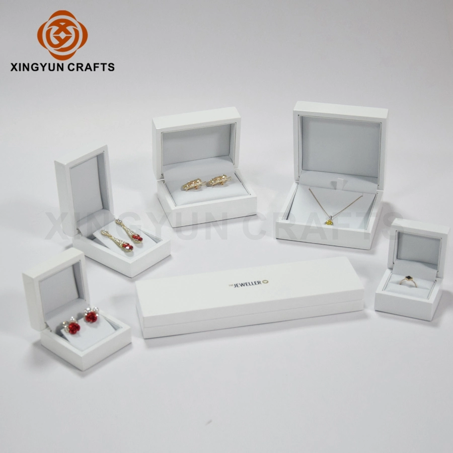 Simple Classic Wooden Box Design White Glossy Finish Jewelry Set Box Perfume Box Cosmetics Box