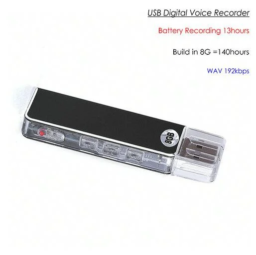 USB Digital Voice Recorder, Wav 192kbps, Playback Function