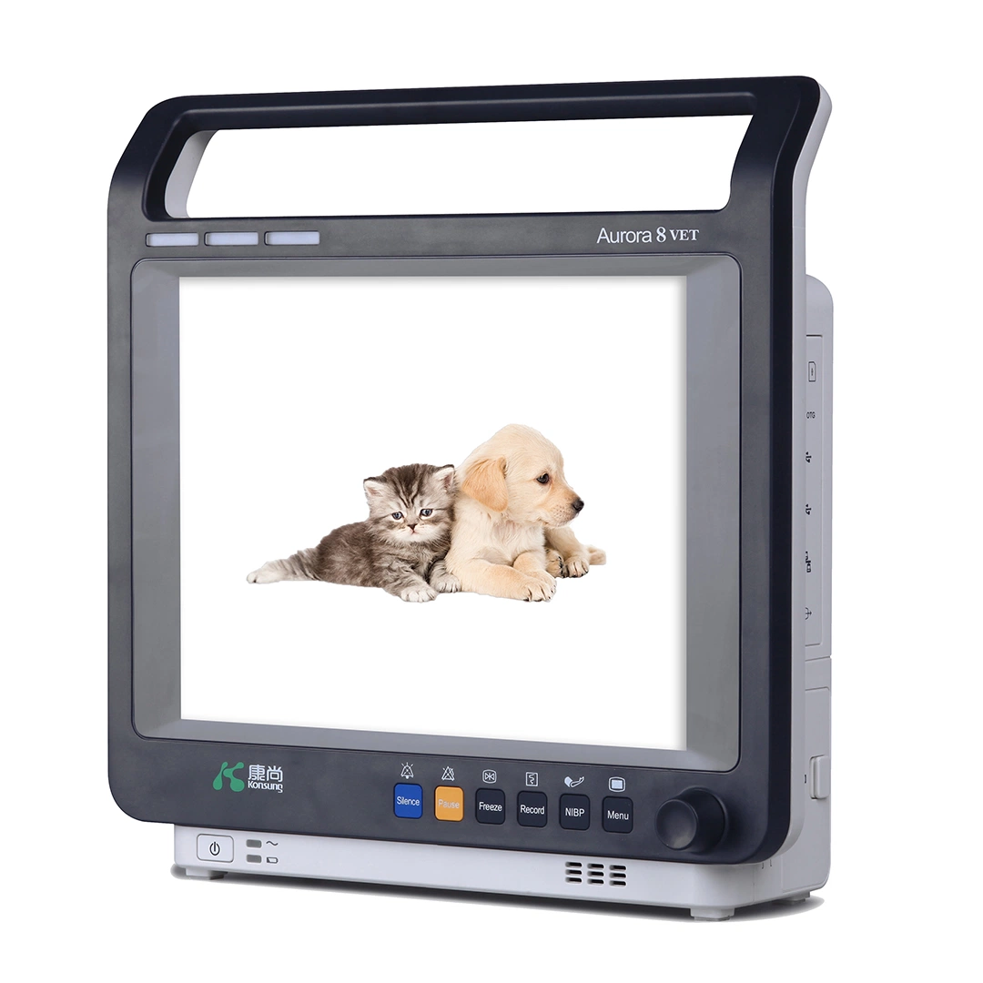 8.4-Inch CE Widely Sold Medical Veterinary Monitor with SpO2 Resp ECG NIBP Pr/Hr