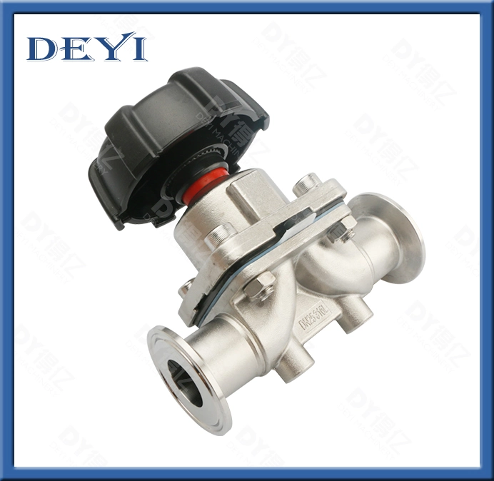 1/2" AISI 316L Hand T-Shaped Tri-Clamp Diaphragm Valve with EPDM Seal Valvula Manual De Diafragma Tri-Clamp En Forma De T Con Sello De EPDM