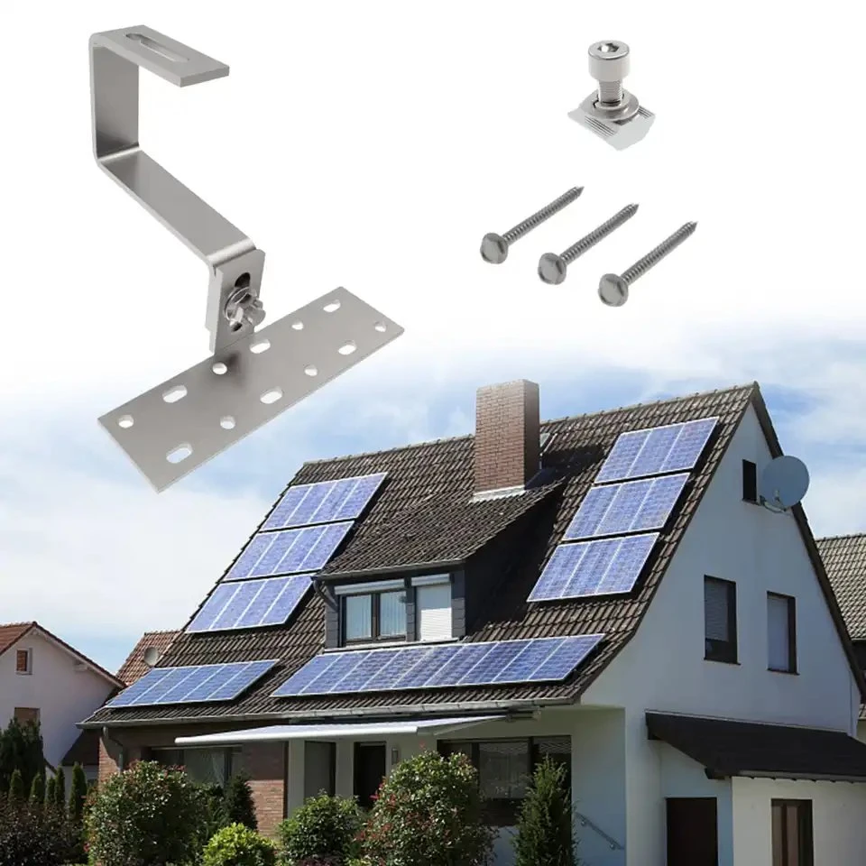 Großhandel/Lieferant Materialien für die Installation von Solar-Panel-Halterungen Edelstahl Metall Solar Photovoltaik Flachziegel Dachhaken