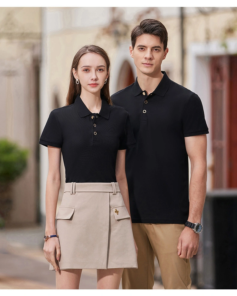 Wholesale/Supplier Custom Logo Summer High quality/High cost performance  Cotton Men's Polo Shirts Uniform Shirts Women