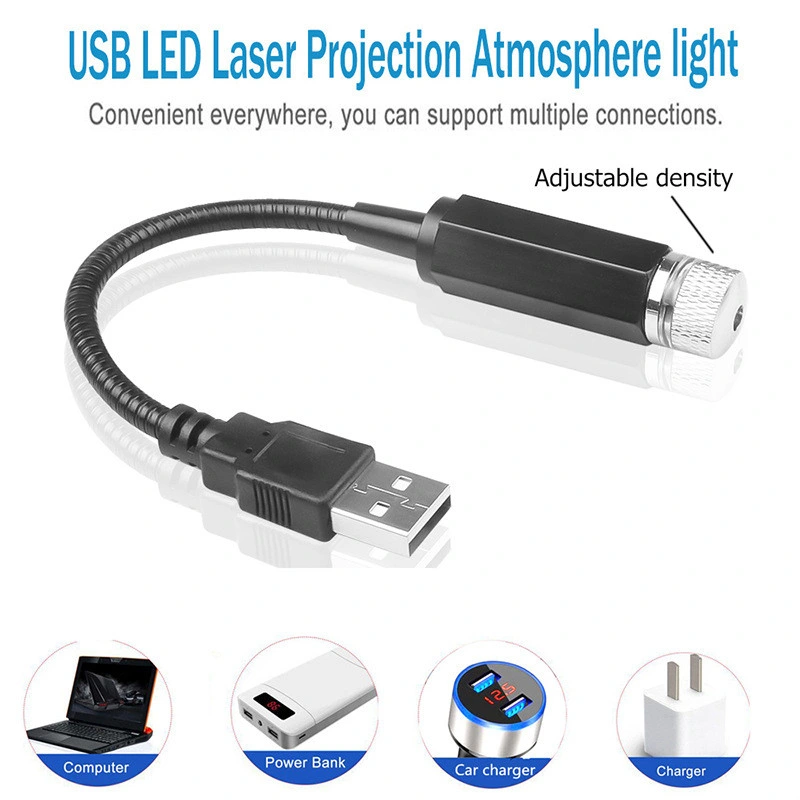 LED USB carro céu estrelado decoração interior da luz de tecto retráctil Luz Estrela