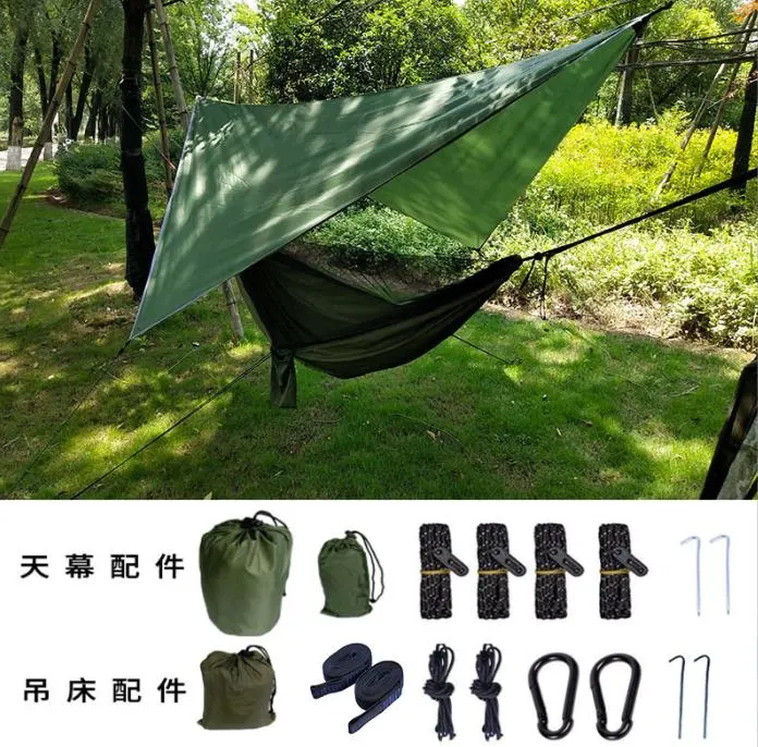 Camping Mosquito Net, Hammock, Ceiling Set, Automatic Elastic, UV Resistant, Mosquito Resistant Camping Tent
