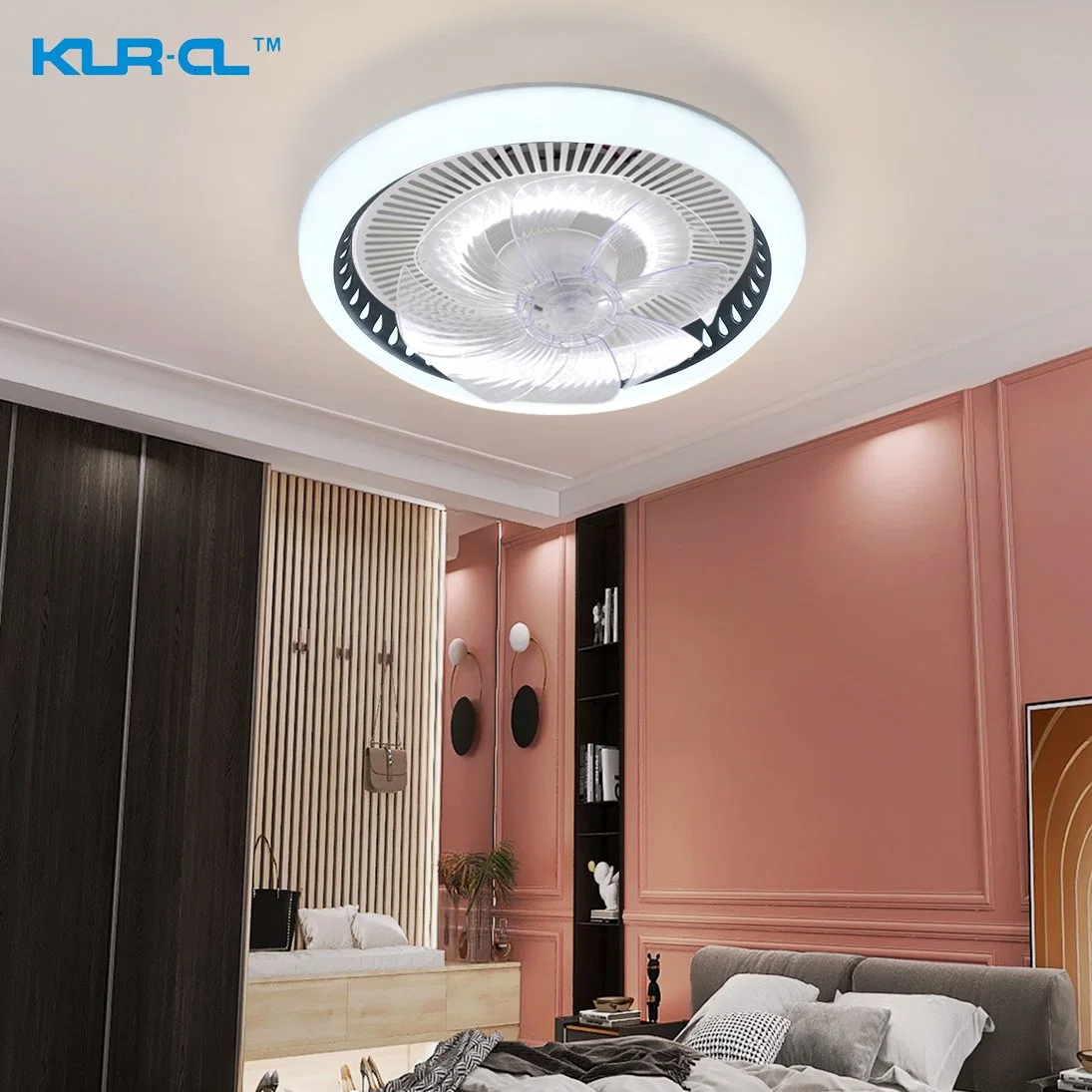 Ambient Lighting Invisible Blade 2.4G Wireless Control LED Interior Lighting Fan