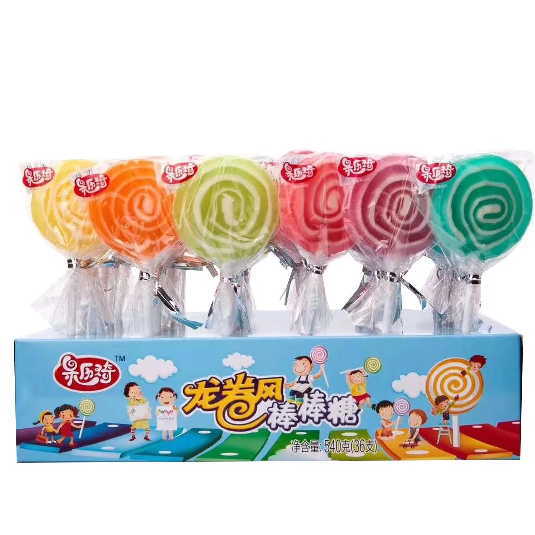 حلويات دائرة أحمر والأخضر Lollipops Jelly Stick Candy Lollipops