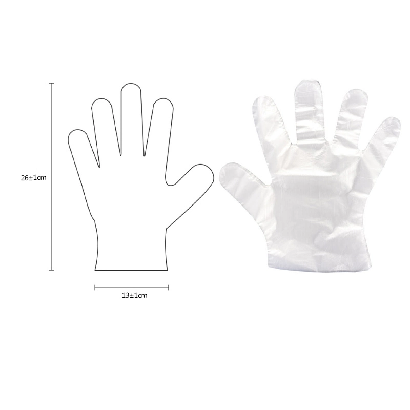 Food Service Process Clear Poly Polyethylene Transparent Disposable PE Plastic Hand Gloves