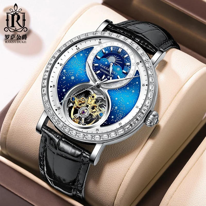 Top Brand Luxury Winner Transparent Golden Case Luxury Casual Design Watch Brown Leather Strap Mens Watches Mechanical Skeleton