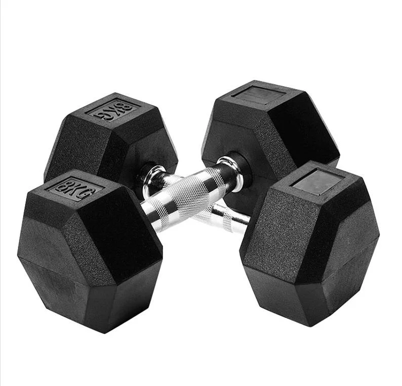 Wholesale/Supplier Power Training Hex Dumbbell Weight Lifting Rubber Coated Power Training Sport Lifting Gym Equipment Fitness Dumbbell