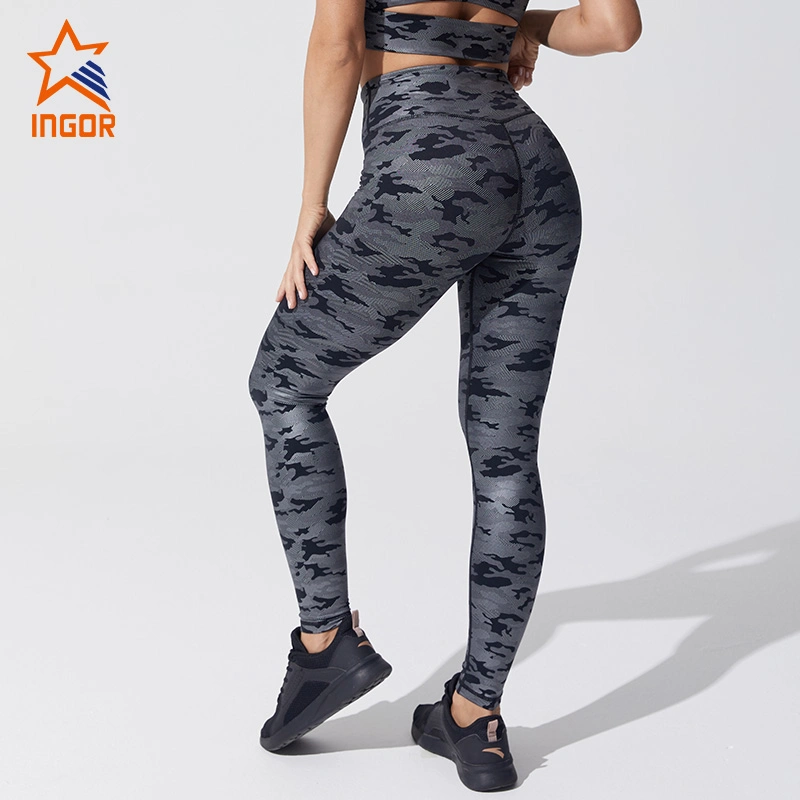 Ingorsports Activewear Fitness Mujer Gimnasio desgaste Yoga usar Leggings Bra Sport ropa deportiva conjuntos