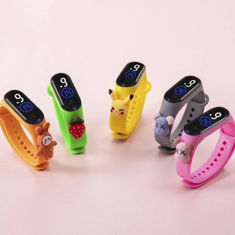 Candy Color Silicone Waterproof Bracelet Wristwatch Women Dress Digital Watches