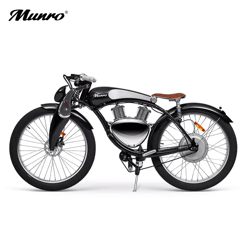 Electric Bicycle Munro 2.0 Vehicle 2 Wheels Retro Style Vintage Motorcycle Moped Ebike Beach Cruiser for French