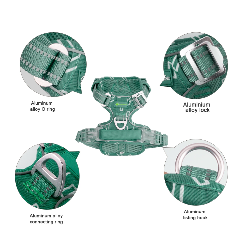 Petisland Pet Supply Design Tactical Dog Harness ajustável sem puxar Arnês de Animais Refletor Atacado cão Chicote