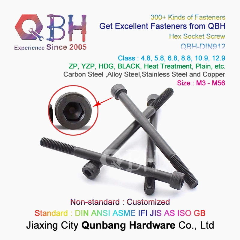Qbh Standard & Customized Inner Hexagon DIN 7991 ASME B18.3 ISO 10642 Carbon Steel Cl 8.8 10.9 12.9 Countersunk & Cap Head Hex Socket Set Allen Screws
