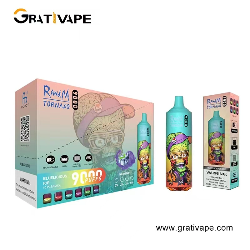 20 Geschmacksrichtungen Einweg-Papes Original Factory Direct Kit Original Randm Vapor Pen 9000 Puffs Tornado