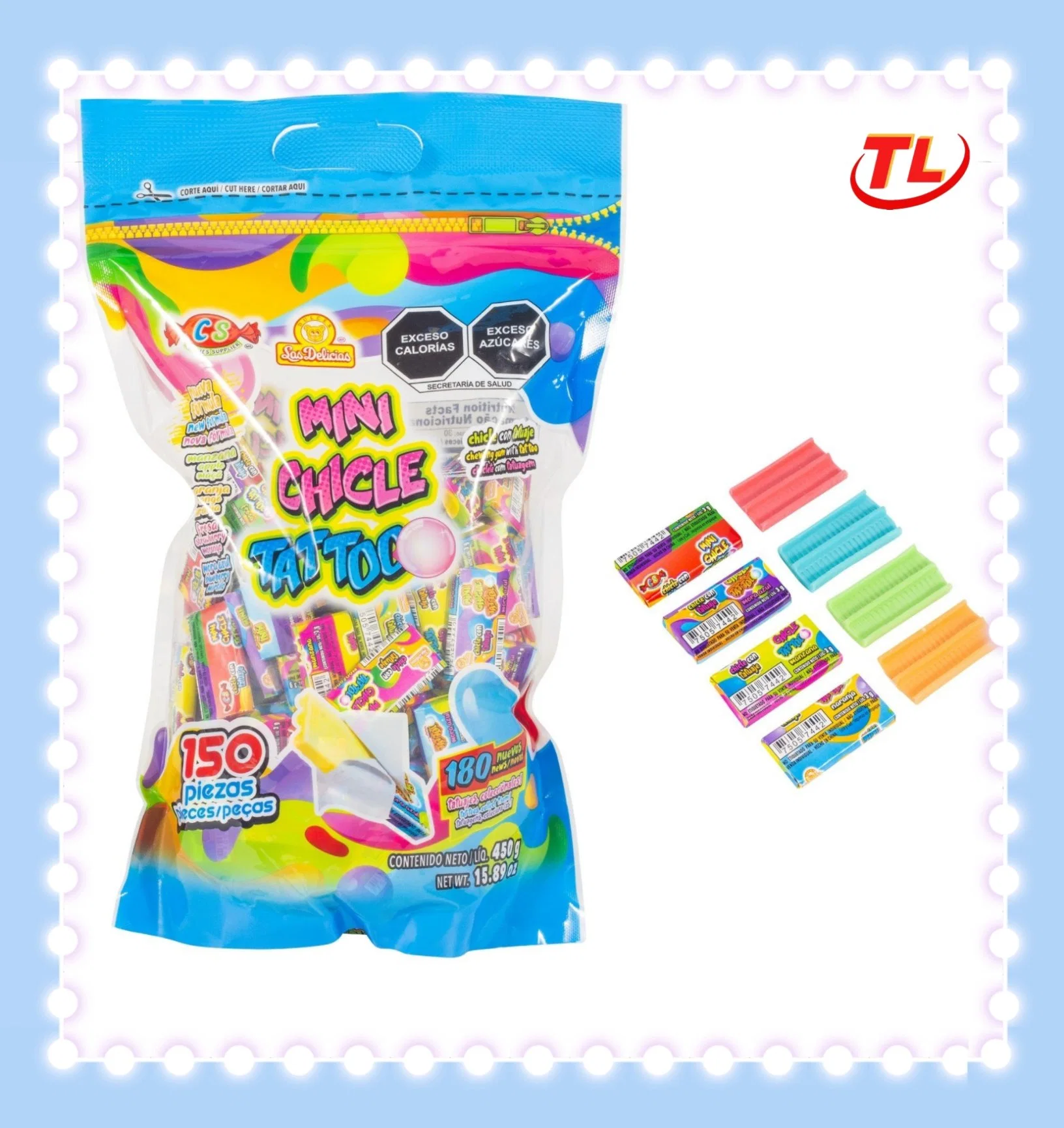 Sweet Fruit Flavor Food Grade Chewing Tattoo Bubble Gum for Children