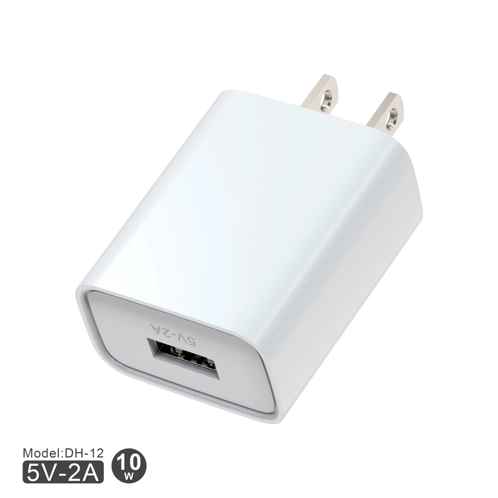 Teléfono móvil carga portátil 10W Cargador Puerto USB 5V2a 2000mA Adaptador de corriente