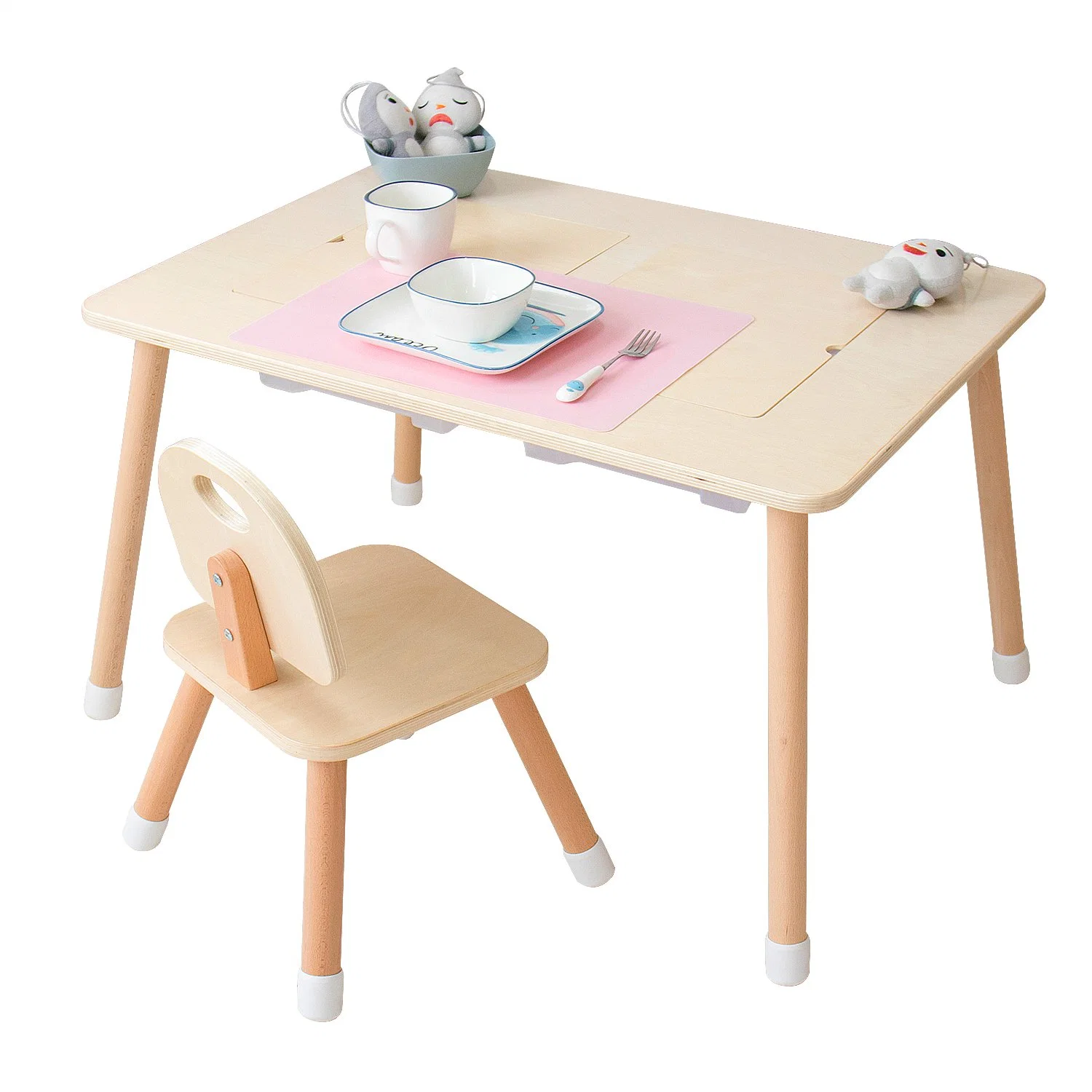 Enfants Les enfants en bois Meubles de bébé Montessori Tables d'activité