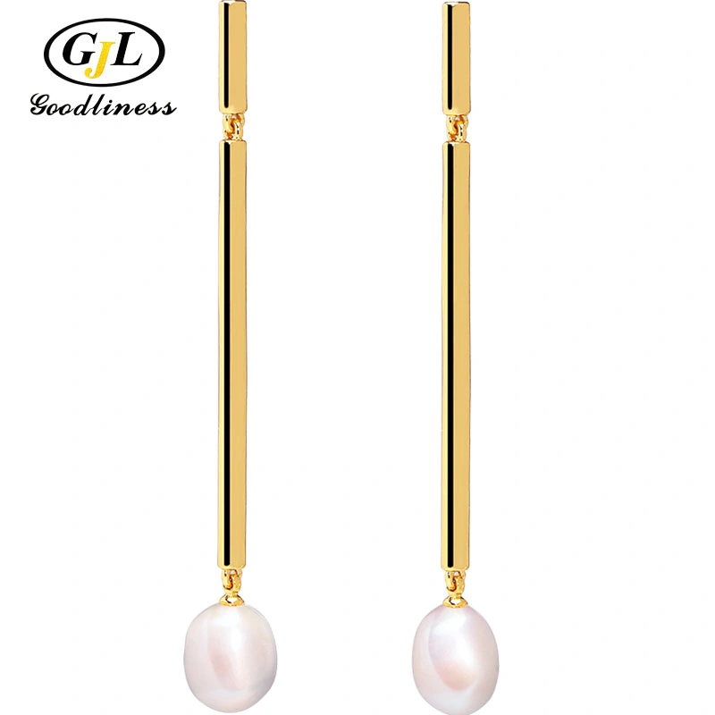 Simple Earring Fashion Jewelry Natural Pearl 925 Sterling Silver Jewellery