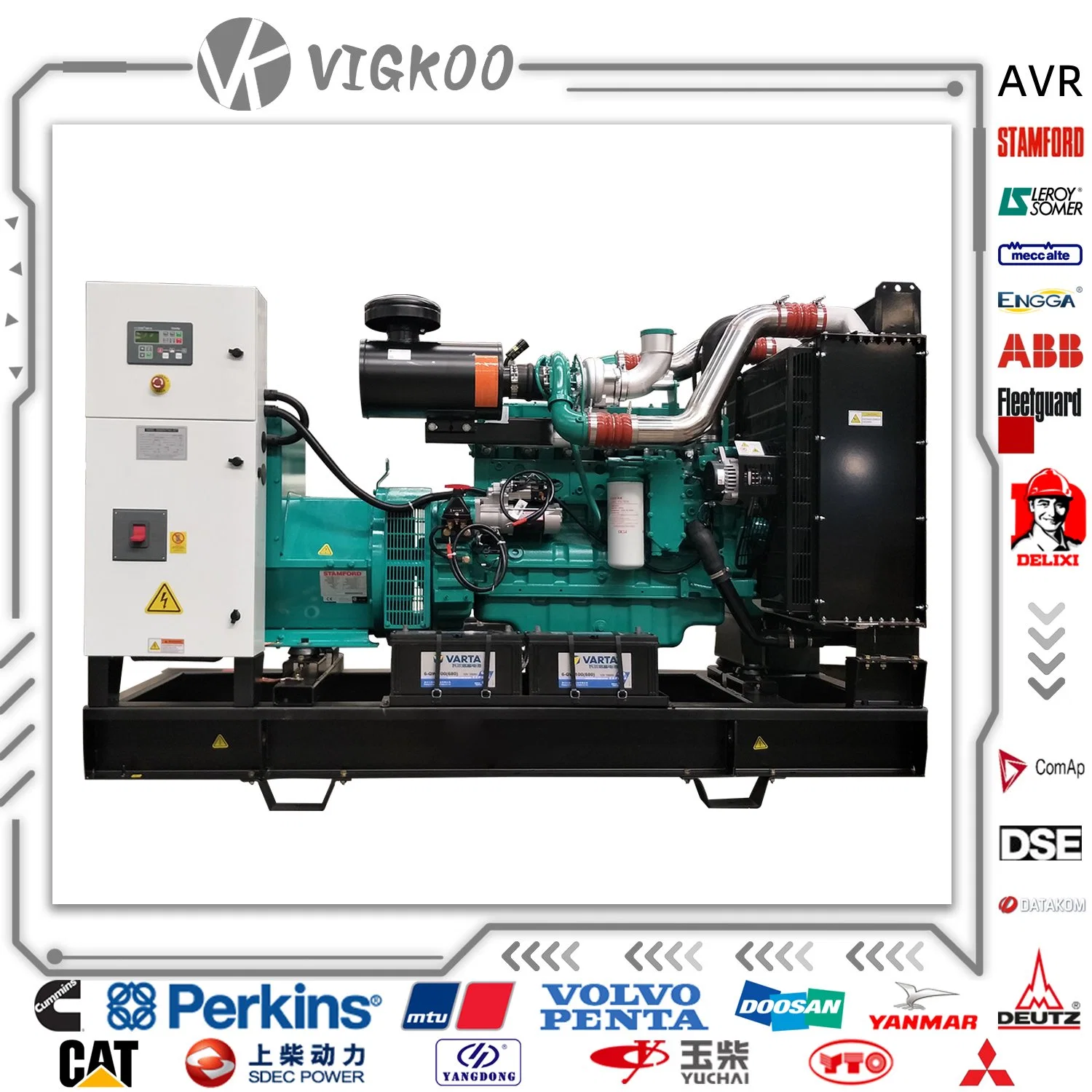 Electric Power 20 kVA to 2400 Kw Open Diesel Generator Set