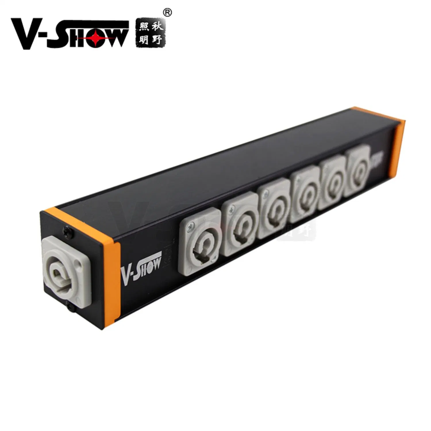 V-Show de 6 portas Powercron Power Box Outlet Input Aluminium material Potência Powercon para palco