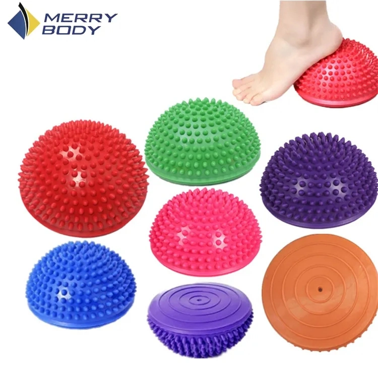 Aufblasbarer PVC Massage Point Half Fit Ball Balance Trainer Stabilisator Fitness-Pilates-Fitness Balancing Ball