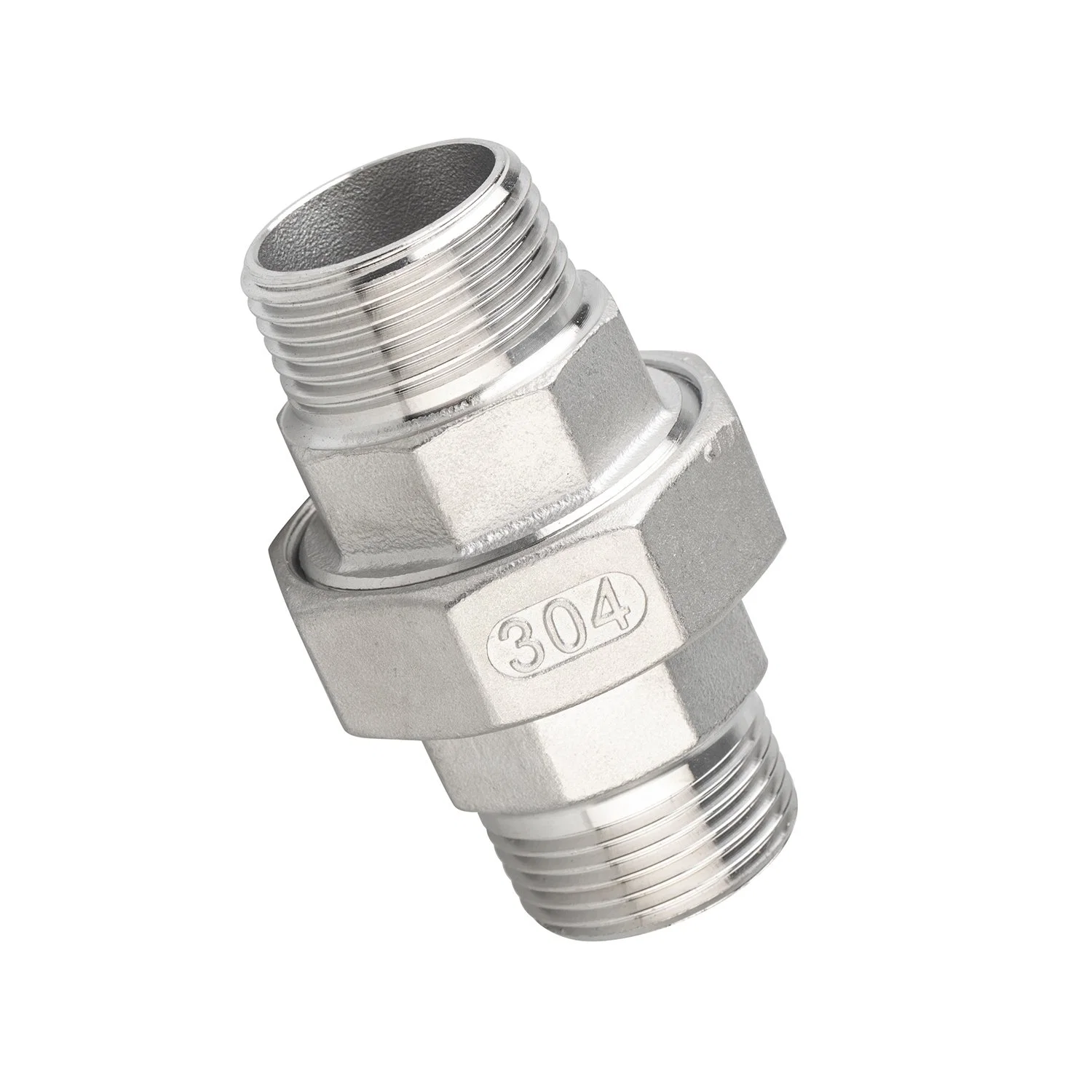 Stainless Steel Pipe Fitting 304 3" Double Male Threaded Union