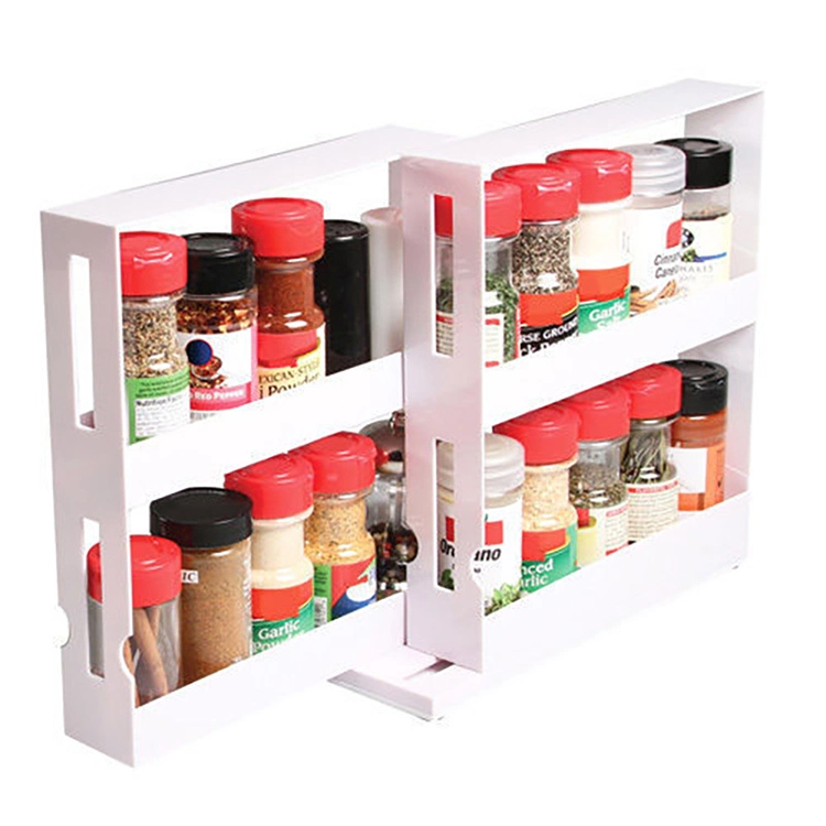 Caixa de armazenamento de comida de plástico de cozinha tempero Caixa de Armazenamento de Alimentos Rack tempero de rack rotativa