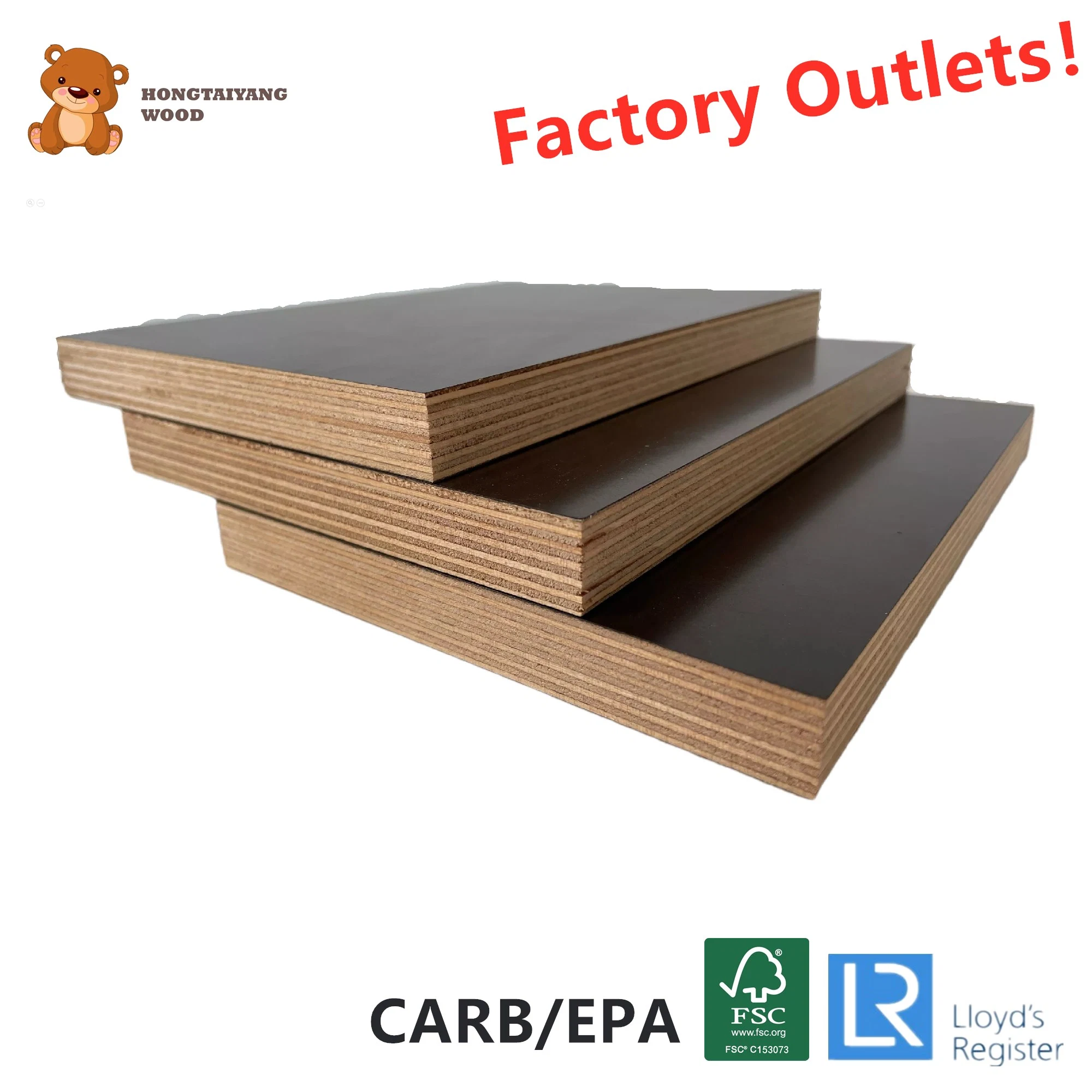 35mm 36mm E0 E1 E2 Mr Melamine Glue Film Faced Plywood Board with Fsc EPA Carb