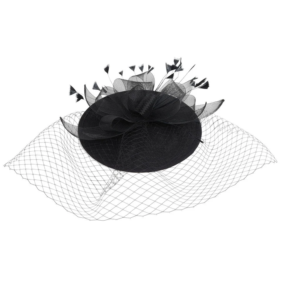 Beauté noire Accessoires de cheveux Sinamay Fascinators Hat chapeaux de l'église de Noël pour les femmes