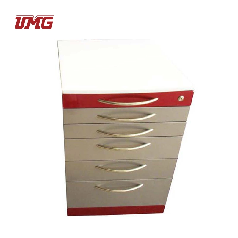 De vidrio resistente gabinete dental Dental 5 Cajones muebles (UM-010H)