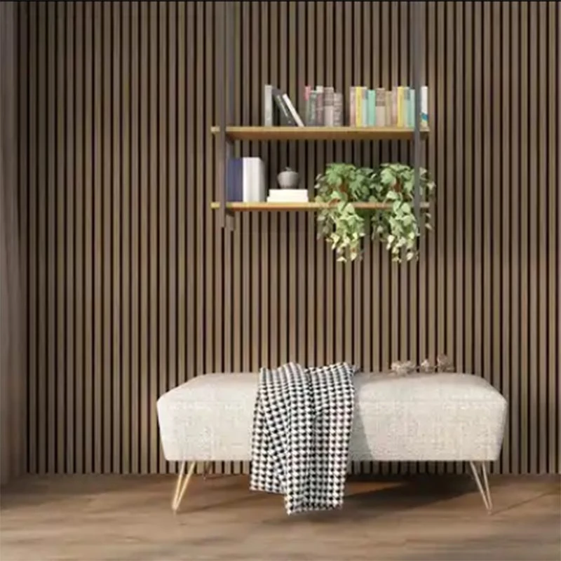 Akupanel Natural Oak Wood Veneer Slat Acoustic Panels 3D Interior Wall Panel