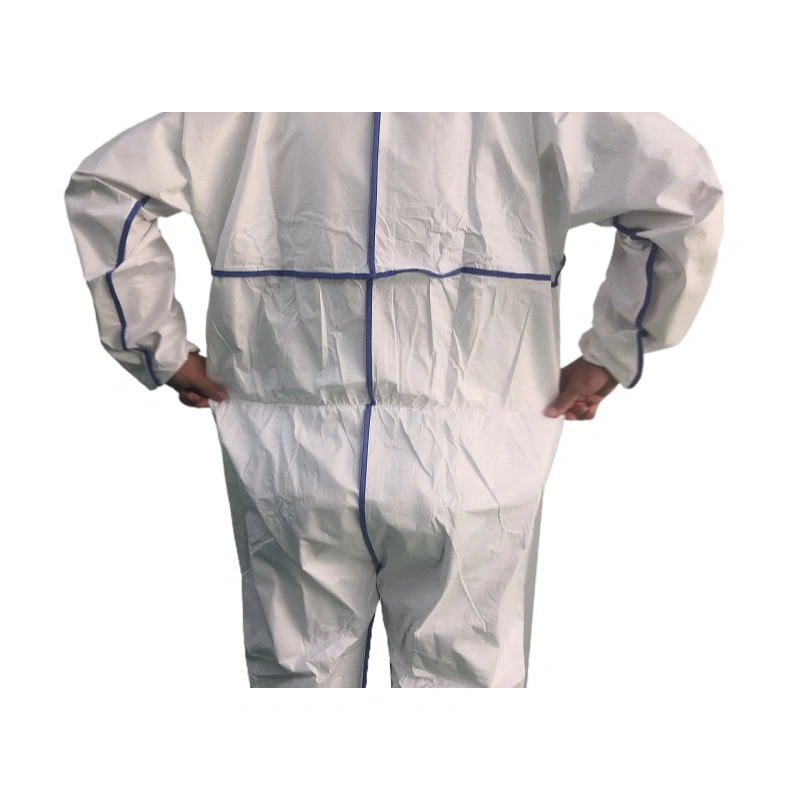 Hazmat Suit En14126 Type5b/6b Work Suits for Safety PP PE Medical Disposable Protective Clothing